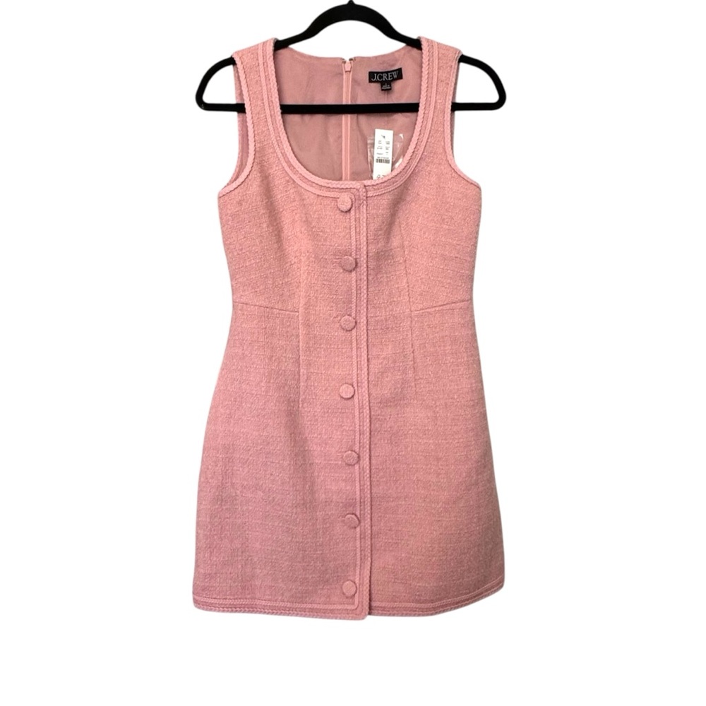 J. Crew Sophia Sleeveless Tweed Mini Dress Pink - Picture 2 of 6